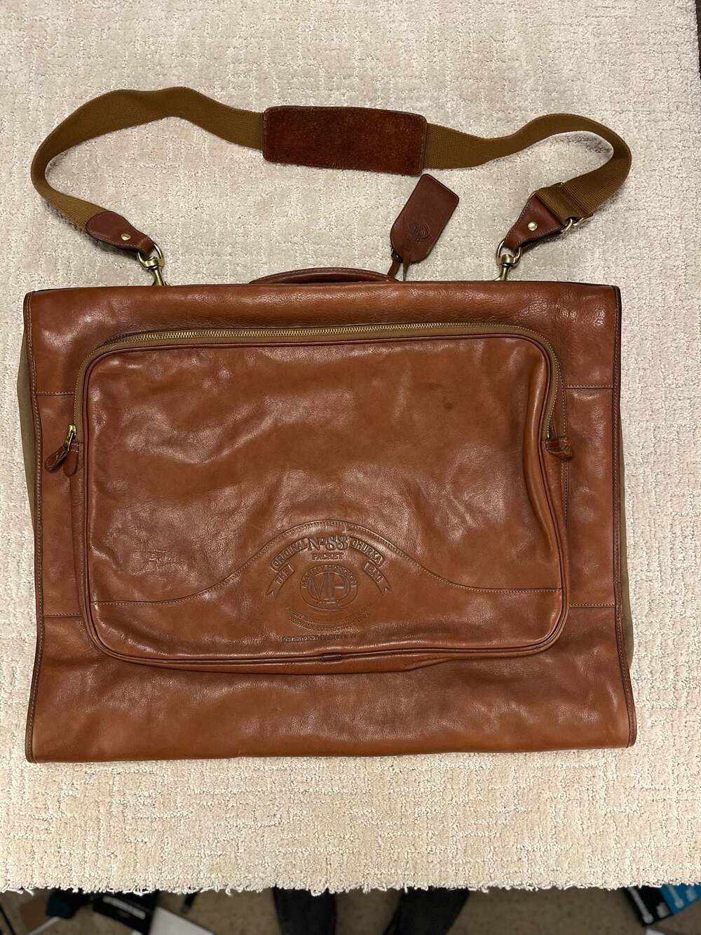 Vintage Ghurka Marley Hodgson The Packet No. 83 Leather Garment Bag